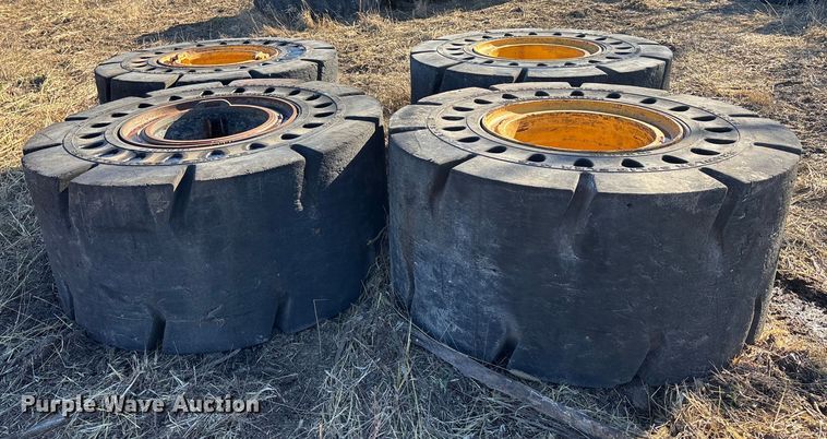 image for item OE9297 (4) 29.5x25 Brawler Solid Flex HPS tires and wheels