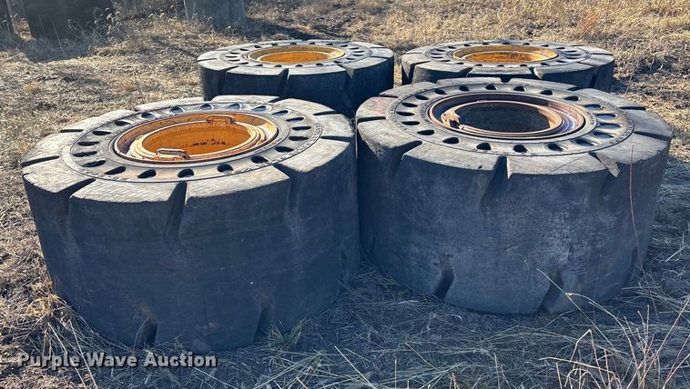 image for item OE9297 (4) 29.5x25 Brawler Solid Flex HPS tires and wheels