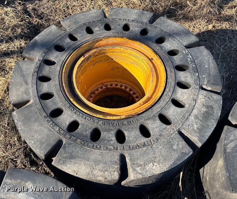 image for item OE9297 (4) 29.5x25 Brawler Solid Flex HPS tires and wheels