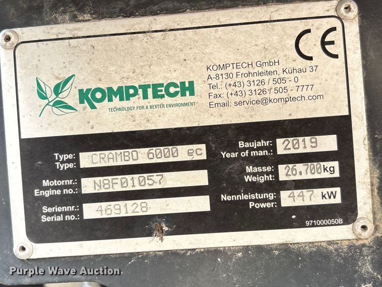 image for item YA1279 2019 Komtech Crambo 6000 ec shredder