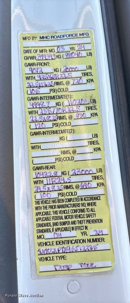 image for item YA1458 2025 Kenworth T880 dump truck