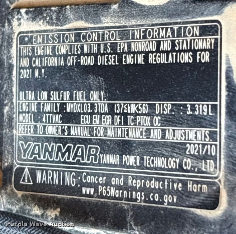 image for item YA1489 2021 Sany SY95C excavator