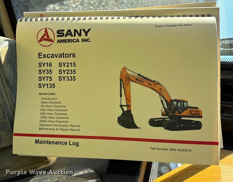 image for item YA1489 2021 Sany SY95C excavator