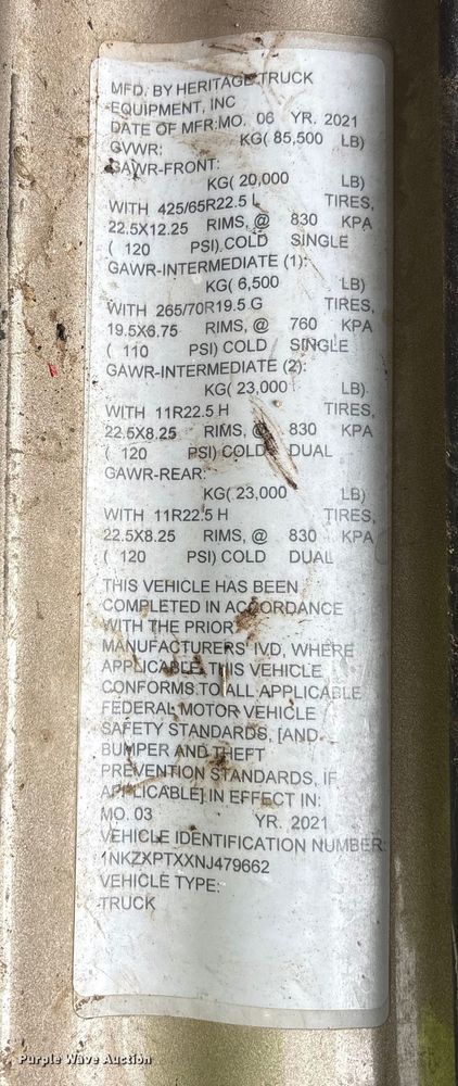 image for item YA1714 2022 Kenworth T880 dump truck