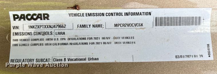 image for item YA1714 2022 Kenworth T880 dump truck