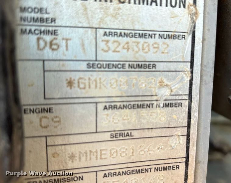 image for item YA1951 2012 Caterpillar D6T dozer