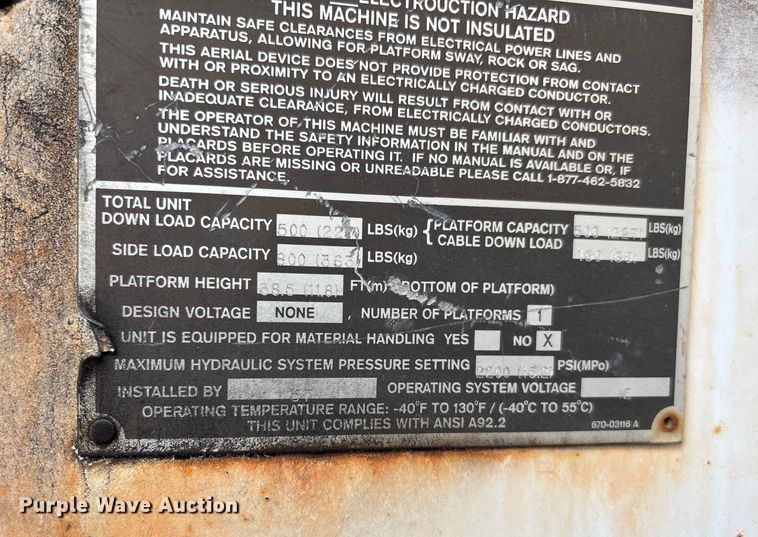 image for item YA1968 2007 Chevrolet C7500 cable placer bucket truck