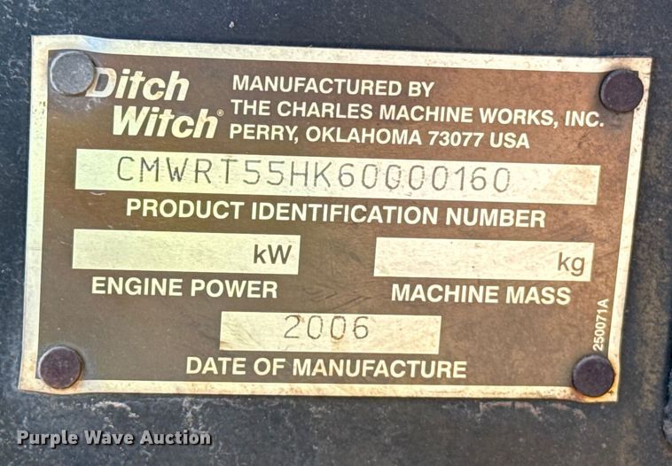 image for item YA1982 2006 Ditch Witch RT55 trencher