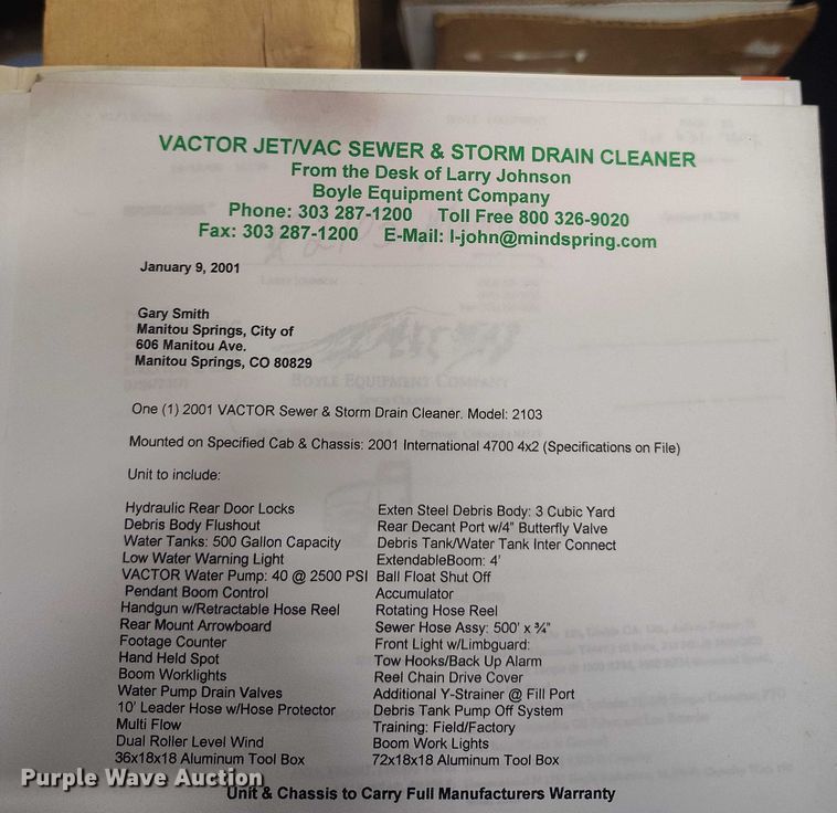 image for item BI9771 2002 International 4700 sewer jetter truck