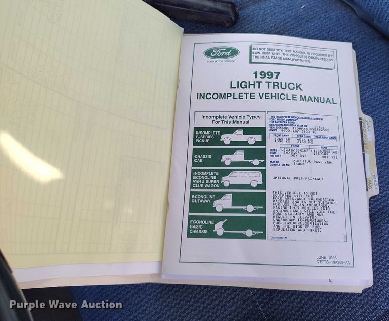 image for item DT0821 1997 Ford F250 flatbed pickup truck