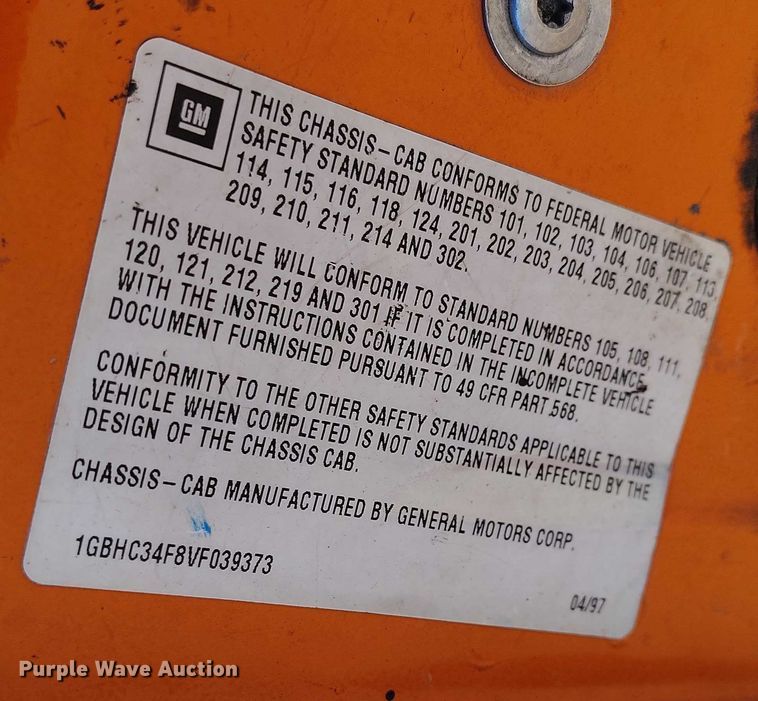 image for item DT0824 1997 Chevrolet C3500 dump bed pickup truck