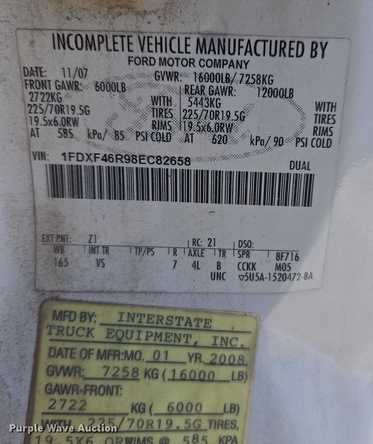 image for item DU2678 2008 Ford F450 Super Duty XL flatbed truck