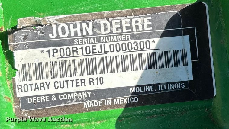 image for item DW7413 John Deere R10 batwing rotary mower