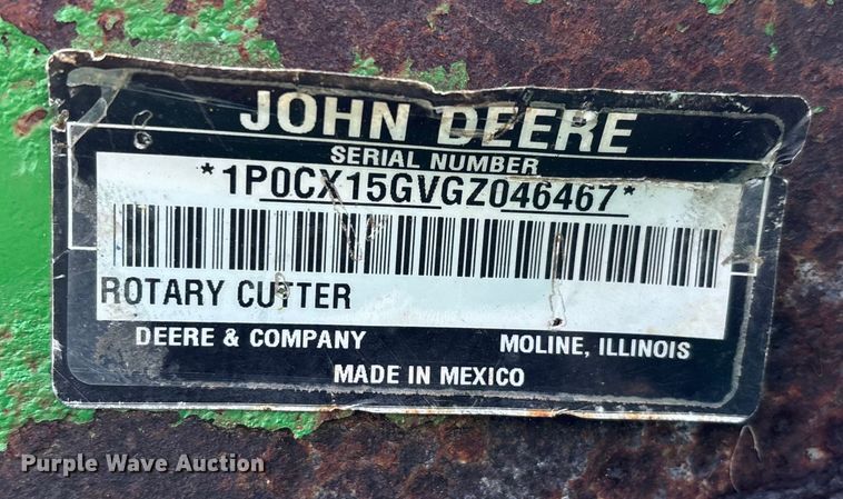 image for item DW7414 John Deere CX15 batwing rotary mower