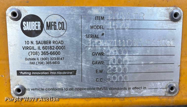 image for item DW7429 Sauber Manufacturing 1570 cable puller