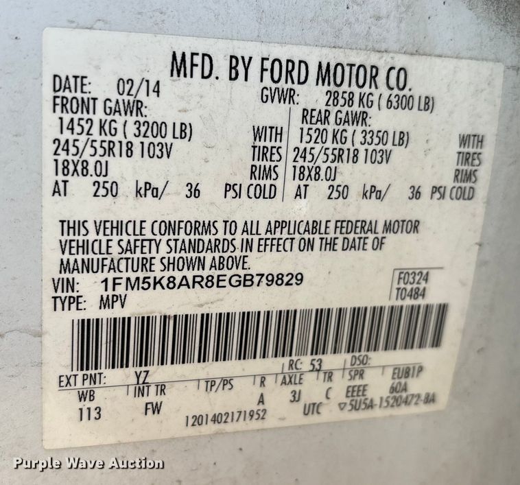 image for item DW7435 2014 Ford Explorer Police Interceptor SUV