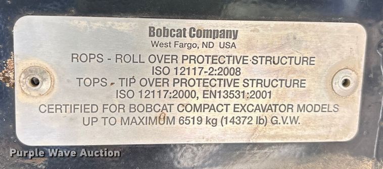 image for item DW7438 2010 Bobcat E35 mini excavator