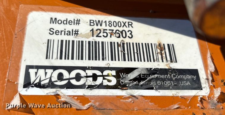 image for item DW7445 Woods BW1800 XR batwing rotary mower