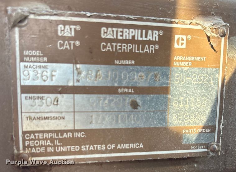 image for item DW7448 1993 Caterpillar 936F wheel loader