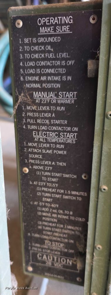 image for item DZ3809 2008 Dewey Electronics MEP501A generator