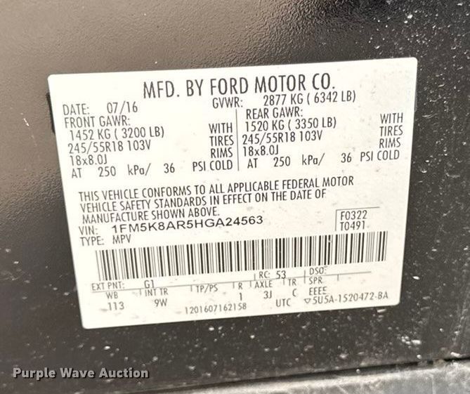 image for item EA1926 2017 Ford Explorer Police Interceptor SUV