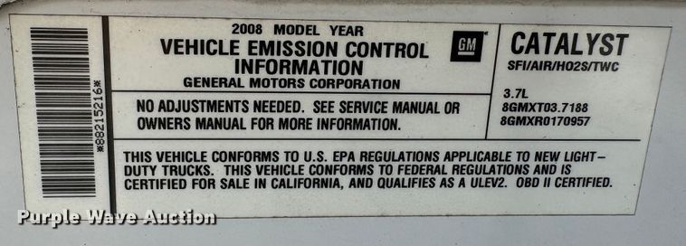 image for item EC8196 2008 Chevrolet Colorado Crew Cab pickup truck