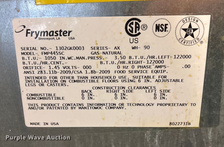 image for item EI5690 Frymaster FMP445SC fryer