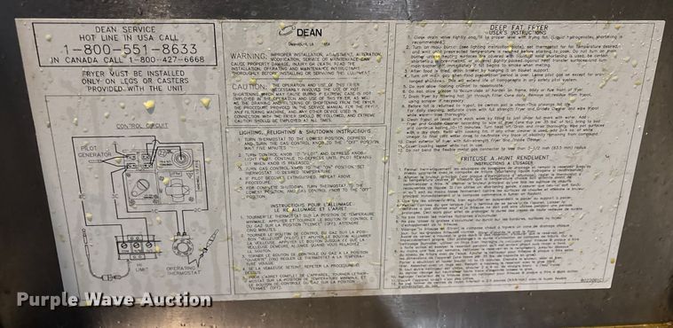 image for item EI5692 (2) Dean SR162GN fryers