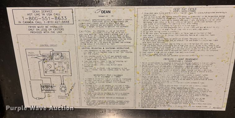 image for item EI5692 (2) Dean SR162GN fryers