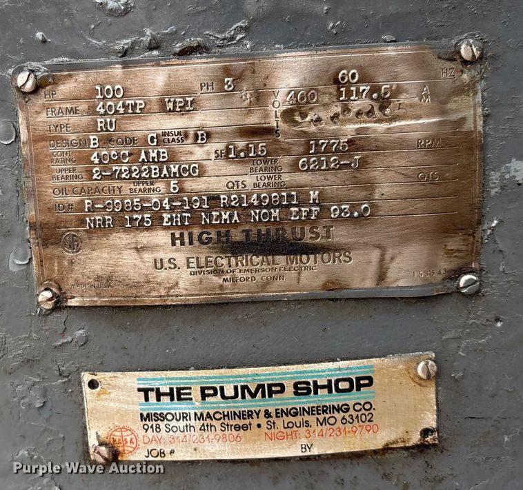 image for item EJ7786 U. S. Electrical Motors motor