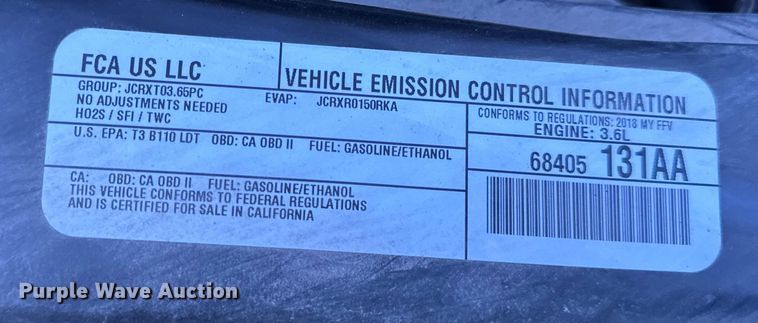 image for item EN0873 2018 Dodge Grand Caravan van