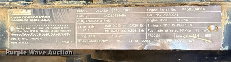 image for item EN0883 1999 Case 580 Super L Series 2 backhoe