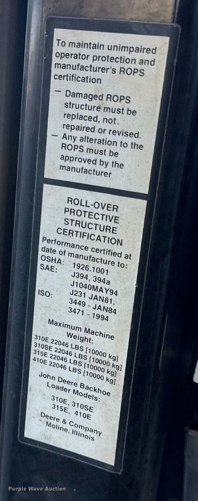 image for item EN0884 1999 John Deere 310SE backhoe