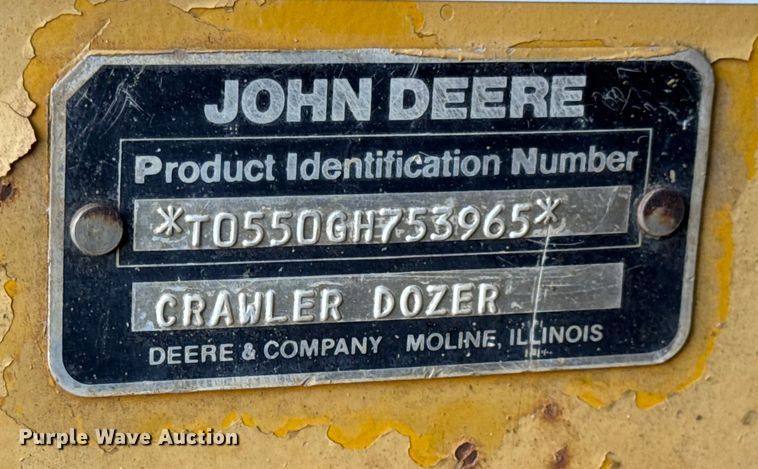 image for item EN0885 1989 John Deere 550G dozer