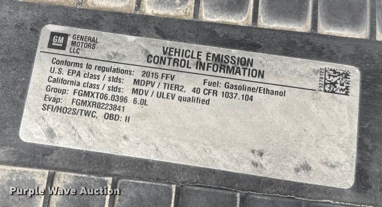 image for item EN0896 2015 Chevrolet Express 3500 van