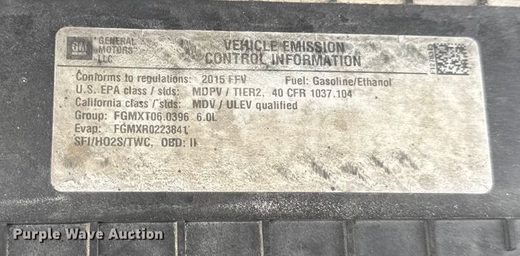 image for item EN0900 2015 Chevrolet Express 3500 van