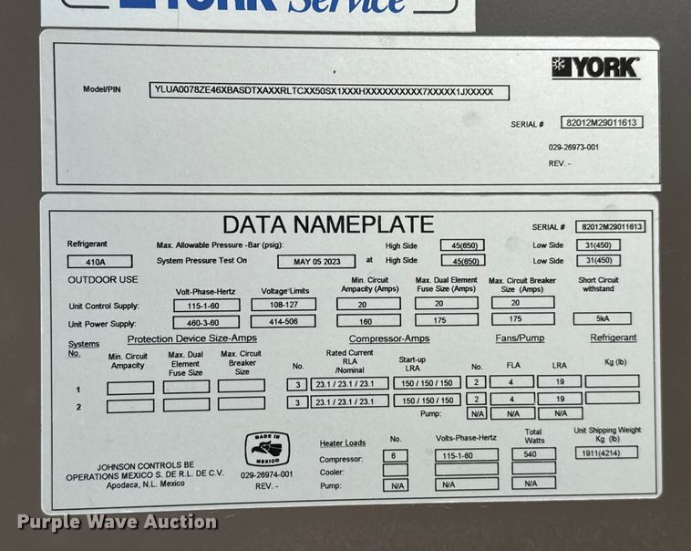 image for item EP2810 (2) York HVAC systems