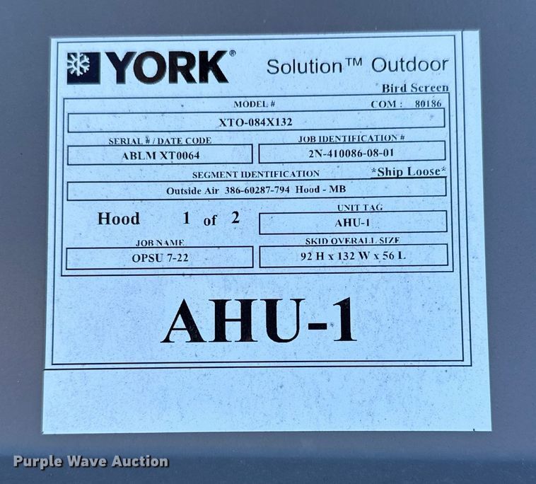 image for item EP2810 (2) York HVAC systems