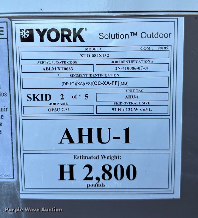 image for item EP2810 (2) York HVAC systems
