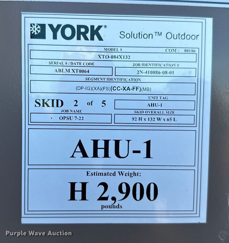 image for item EP2810 (2) York HVAC systems