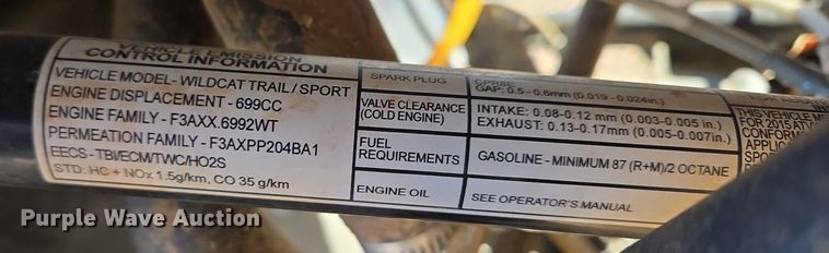 image for item ES2676 2015 Arctic Cat Wildcat Trail Limited utility vehicle