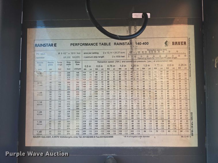 image for item ES2697 Bauer Rainstar E51 Irrigation reel