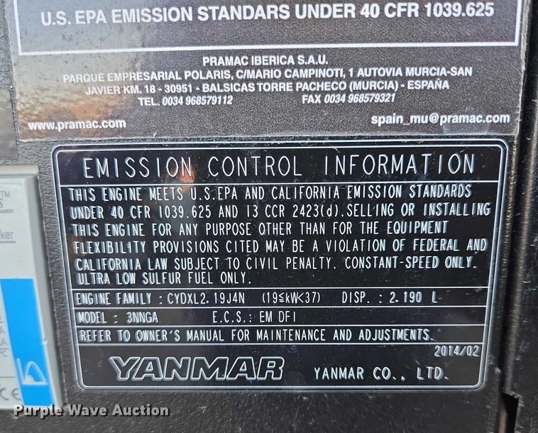 image for item ES2712 Pramac GRW25 generator