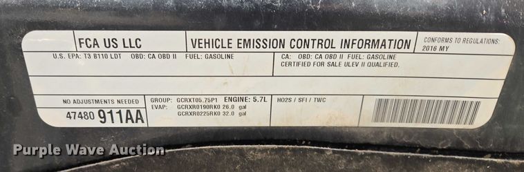 image for item ES2736 2016 RAM 1500 SSV Crew Cab pickup truck