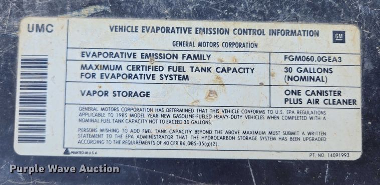 image for item ES2737 1985 Chevrolet C30 Crew Cab flatbed pickup truck