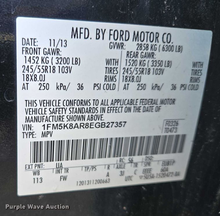 image for item ES2738 2014 Ford Explorer Police Interceptor SUV