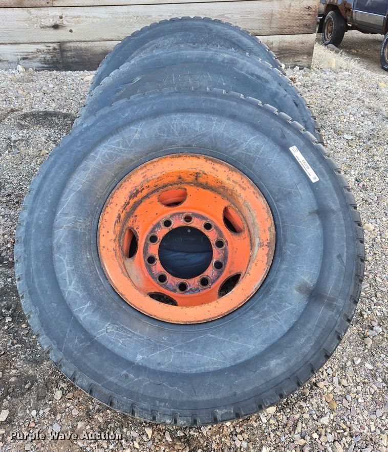 image for item ES2739 (4) 14.00R20 Goodyear tires and wheels