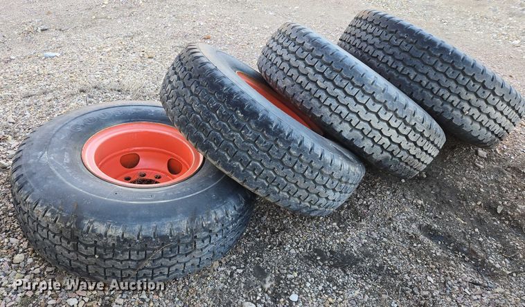 image for item ES2739 (4) 14.00R20 Goodyear tires and wheels