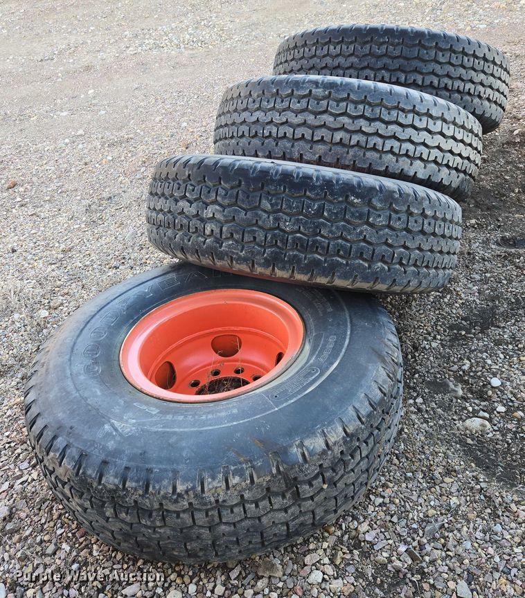 image for item ES2739 (4) 14.00R20 Goodyear tires and wheels