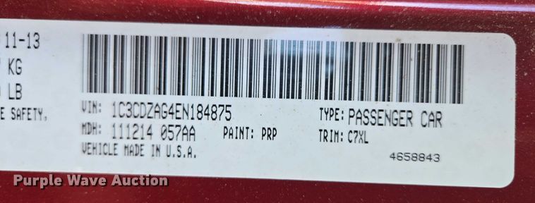 image for item ES2805 2014 Dodge Avenger 